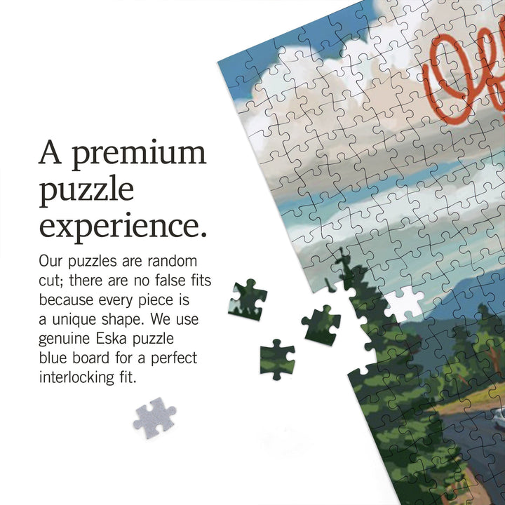 Blue Ridge, Georgia, Camper Van and Lake, Off to Roam, Jigsaw Puzzle Puzzle Lantern Press 