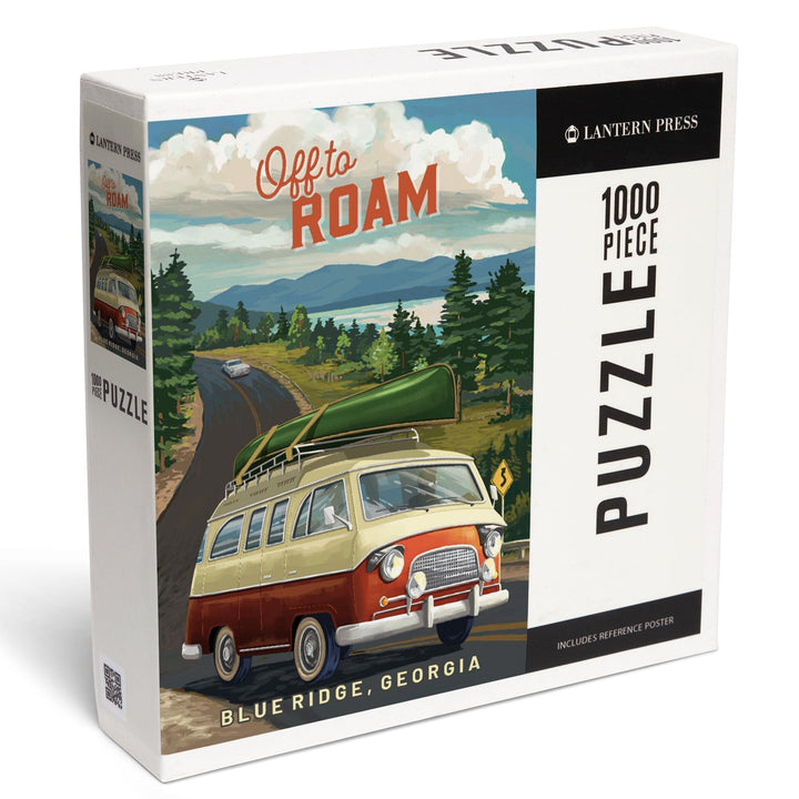 Blue Ridge, Georgia, Camper Van and Lake, Off to Roam, Jigsaw Puzzle Puzzle Lantern Press 