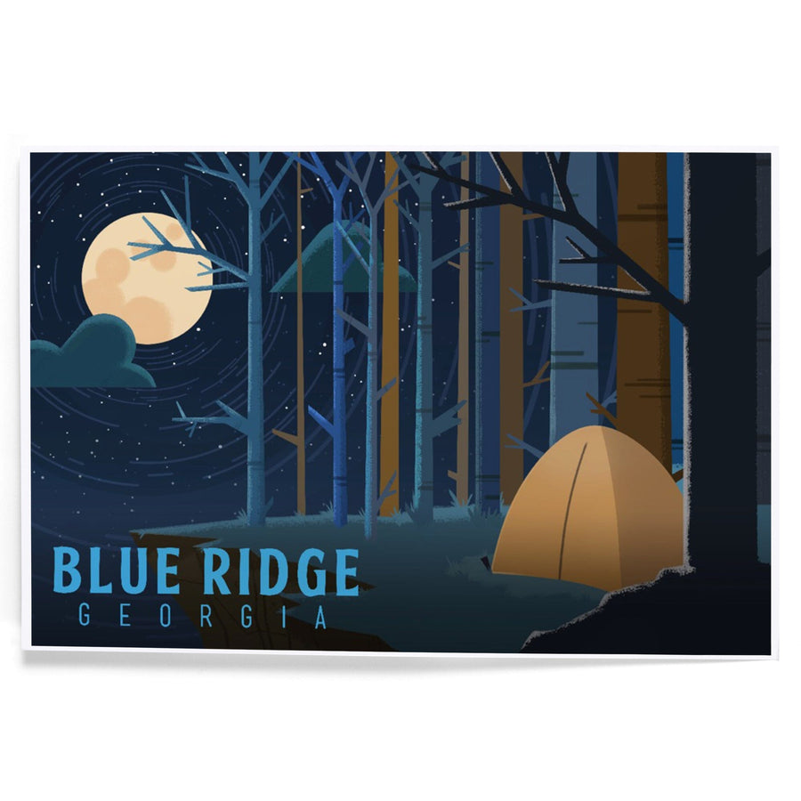 Blue Ridge, Georgia, Camping by Cliffside, Pop Sky, Art & Giclee Prints Art Lantern Press 