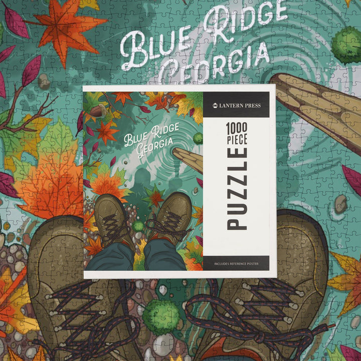 Blue Ridge, Georgia, Embrace the Elements, Hiking, Fall Colors, Jigsaw Puzzle Puzzle Lantern Press 