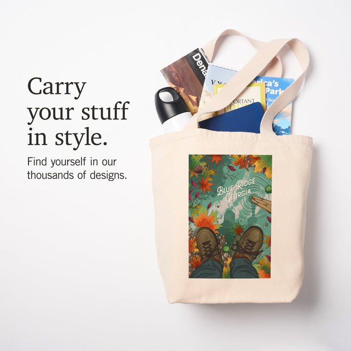 Blue Ridge, Georgia, Embrace the Elements, Hiking, Fall Colors, Tote Bag Totes Lantern Press 