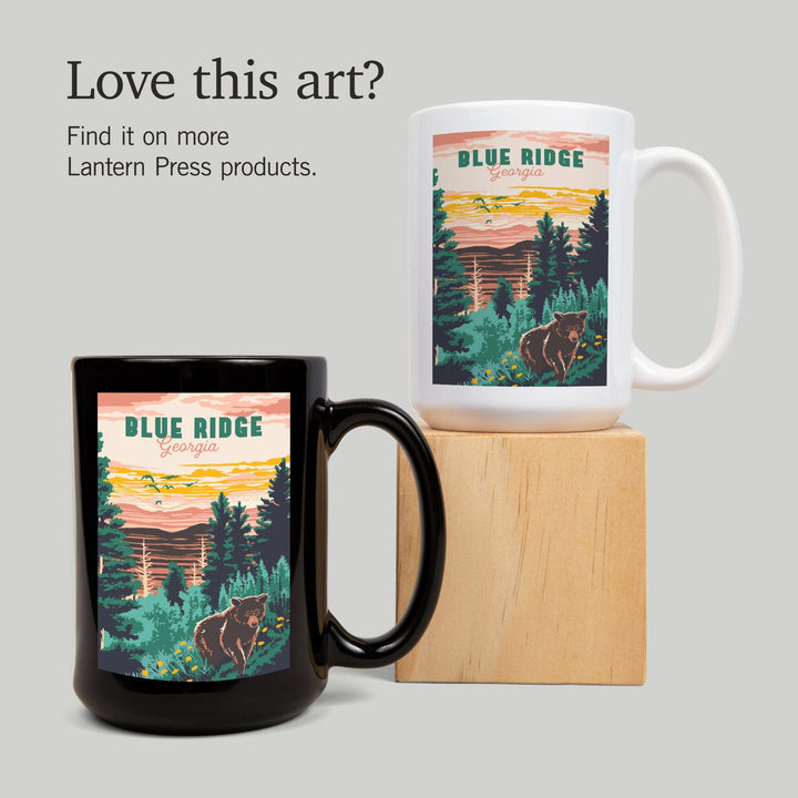 Blue Ridge, Georgia, Explorer Series, Lantern Press Artwork, Ceramic Mug Mugs Lantern Press 