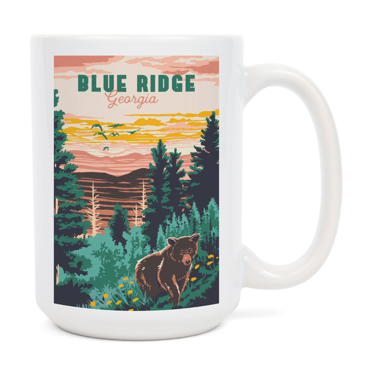 Blue Ridge, Georgia, Explorer Series, Lantern Press Artwork, Ceramic Mug Mugs Lantern Press 