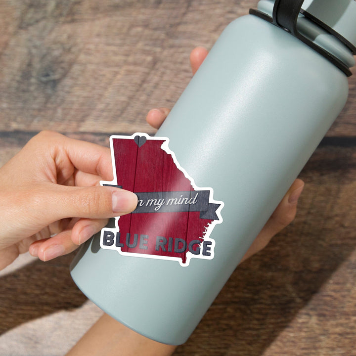 Blue Ridge, Georgia, Georgia On My Mind, Contour, Vinyl Sticker Sticker Lantern Press 