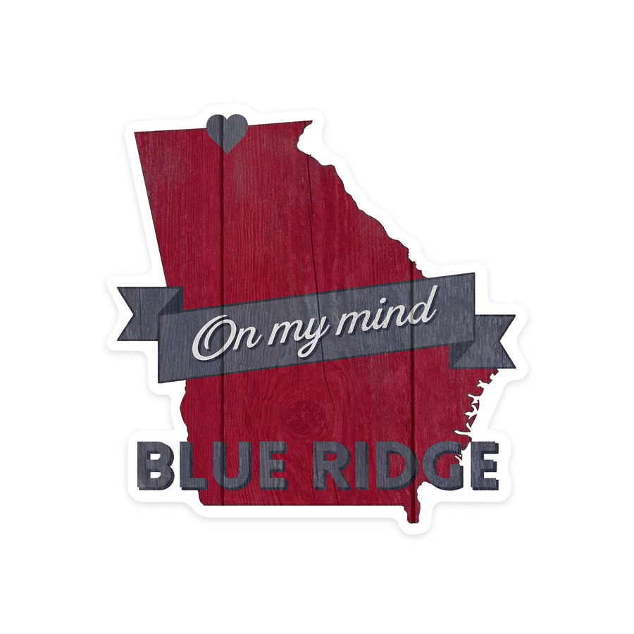 Blue Ridge, Georgia, Georgia On My Mind, Contour, Vinyl Sticker Sticker Lantern Press 