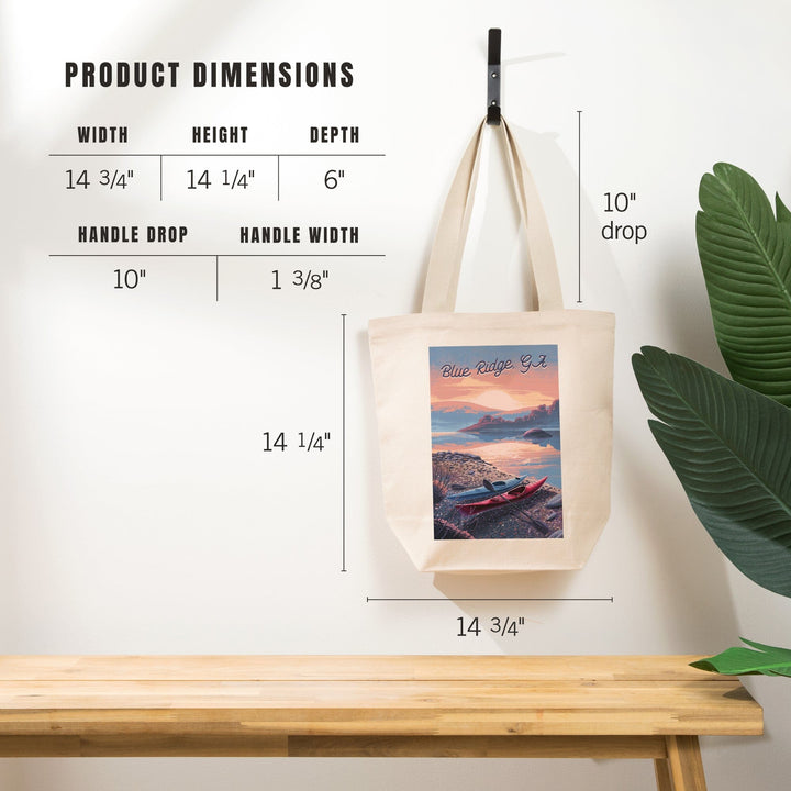 Blue Ridge, Georgia, Glassy Sunrise, Kayak, Tote Bag Totes Lantern Press 