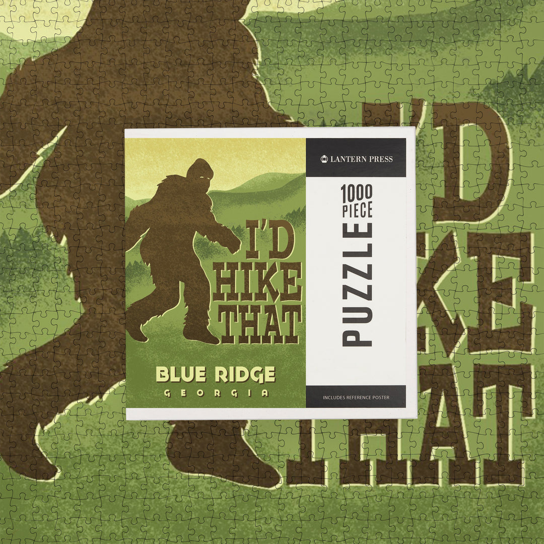Blue Ridge, Georgia, I'd Hike That, Bigfoot, Jigsaw Puzzle Puzzle Lantern Press 