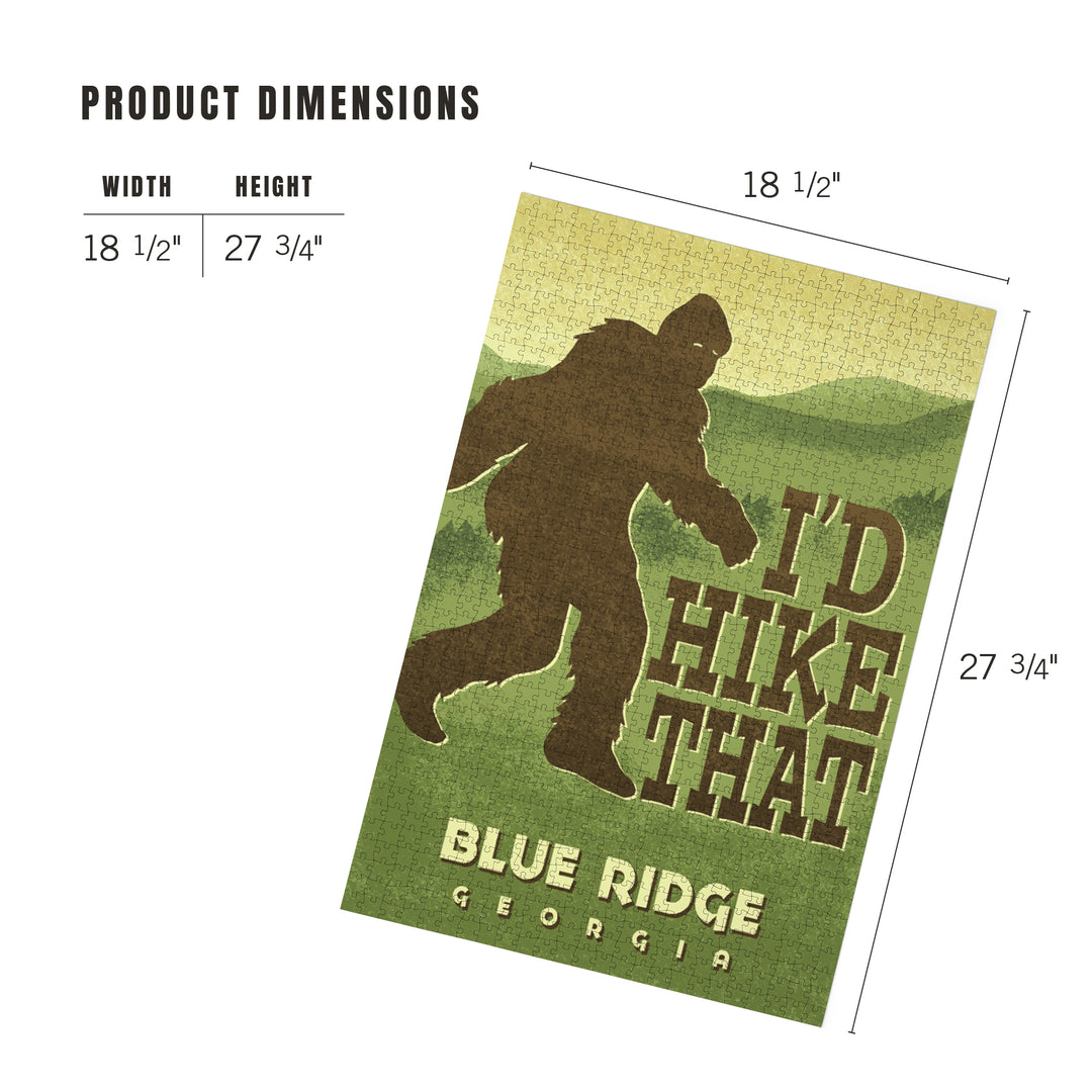 Blue Ridge, Georgia, I'd Hike That, Bigfoot, Jigsaw Puzzle Puzzle Lantern Press 