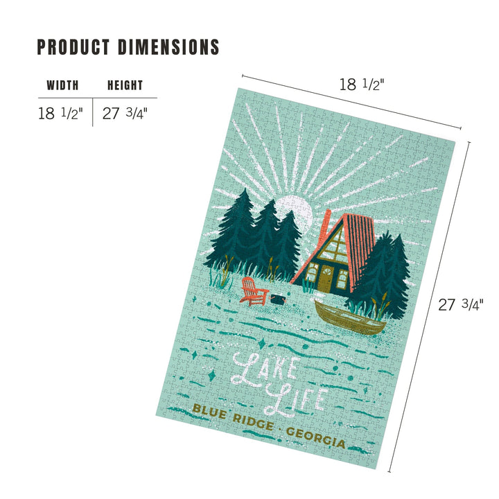 Blue Ridge, Georgia, Lake Life Series, Cabin, Jigsaw Puzzle Puzzle Lantern Press 