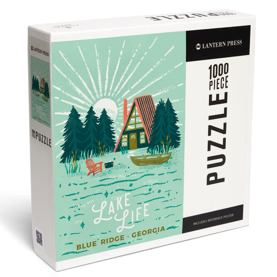 Blue Ridge, Georgia, Lake Life Series, Cabin, Jigsaw Puzzle Puzzle Lantern Press 