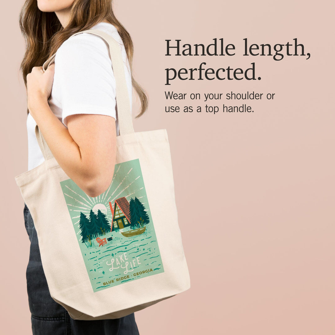 Blue Ridge, Georgia, Lake Life Series, Cabin, Tote Bag Totes Lantern Press 