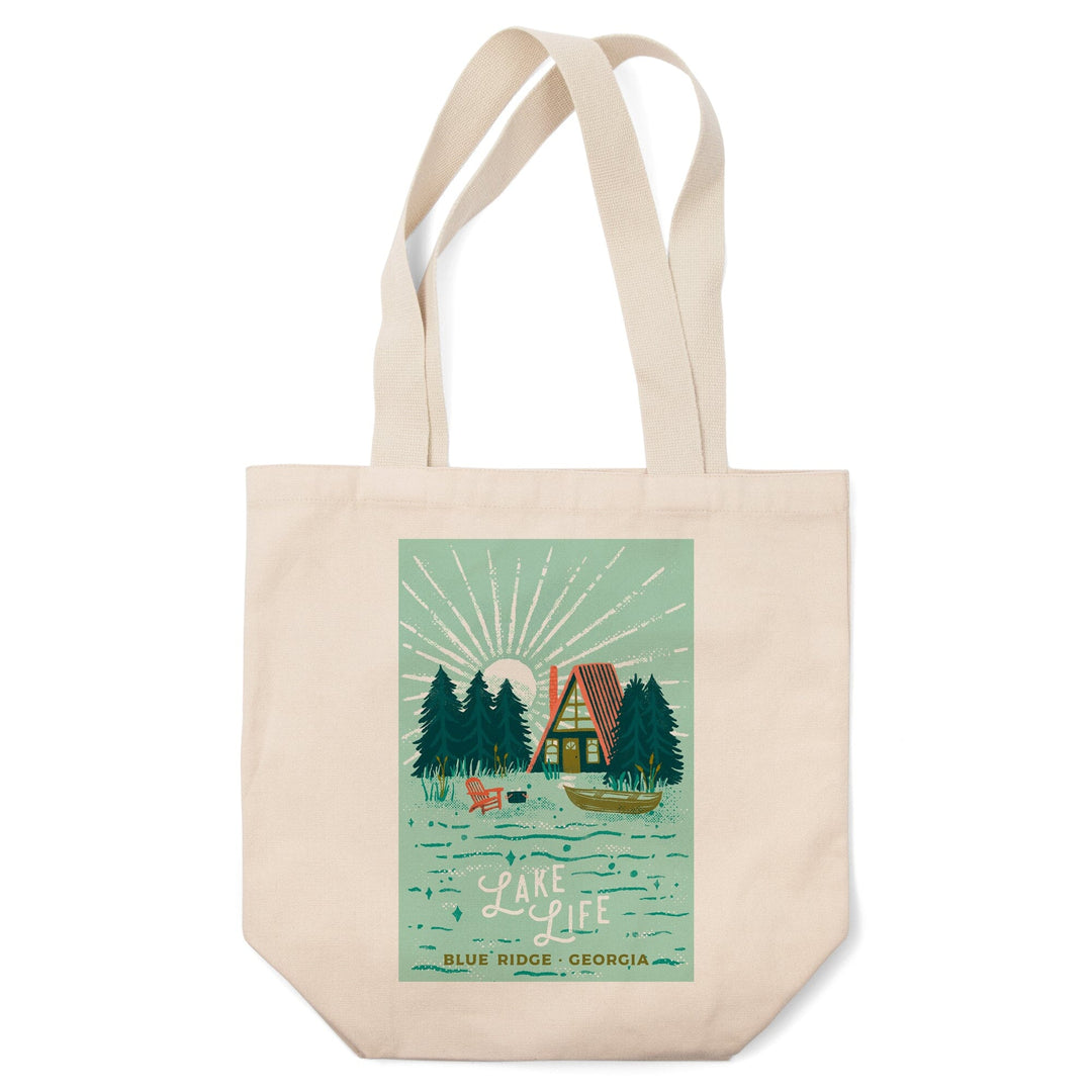 Blue Ridge, Georgia, Lake Life Series, Cabin, Tote Bag Totes Lantern Press 