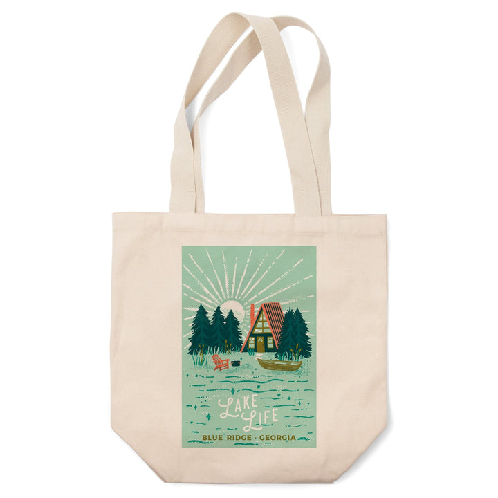 Blue Ridge, Georgia, Lake Life Series, Cabin, Tote Bag Totes Lantern Press 