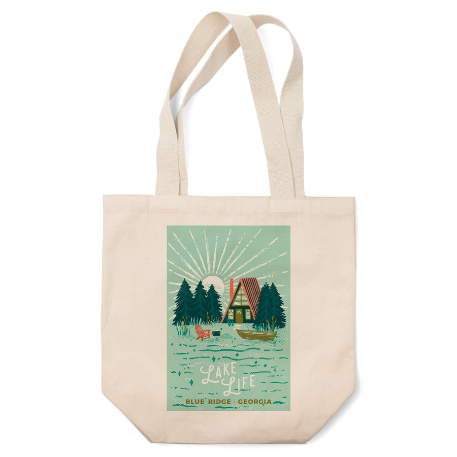 Blue Ridge, Georgia, Lake Life Series, Cabin, Tote Bag Totes Lantern Press 