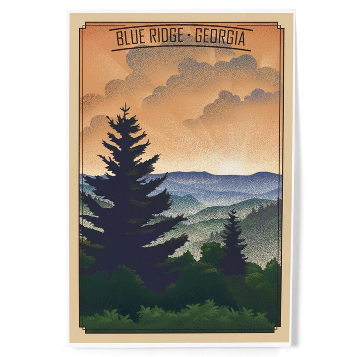 Blue Ridge, Georgia, Lithograph, Art & Giclee Prints Art Lantern Press 