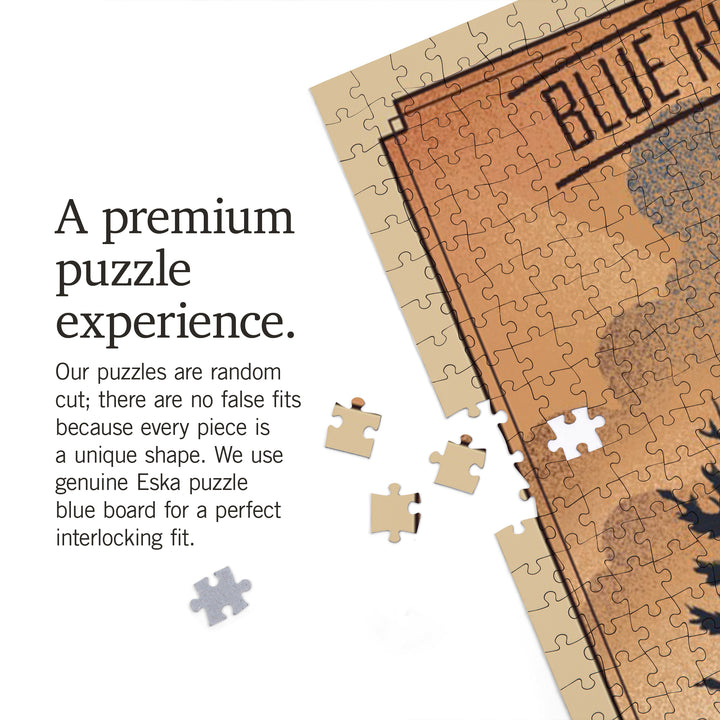 Blue Ridge, Georgia, Lithograph, Jigsaw Puzzle Puzzle Lantern Press 