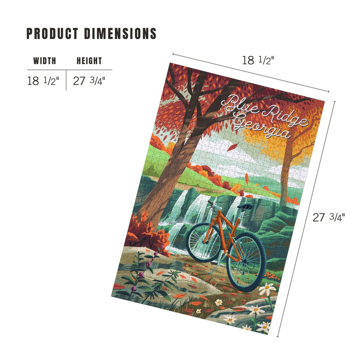 Blue Ridge, Georgia, Off To Wander, Cycling with Hills, Jigsaw Puzzle Puzzle Lantern Press 