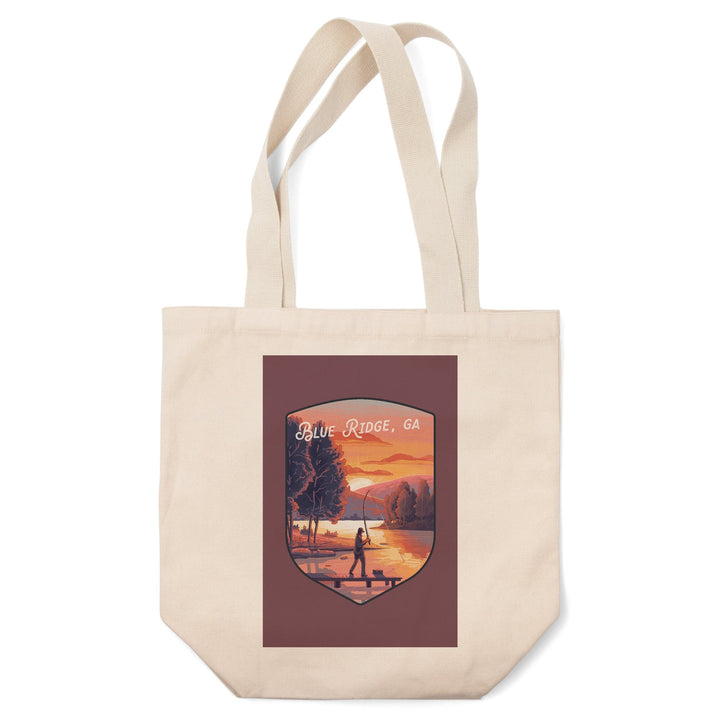 Blue Ridge, Georgia, This is Living, Fishing with Hills, Contour, Tote Bag Totes Lantern Press 