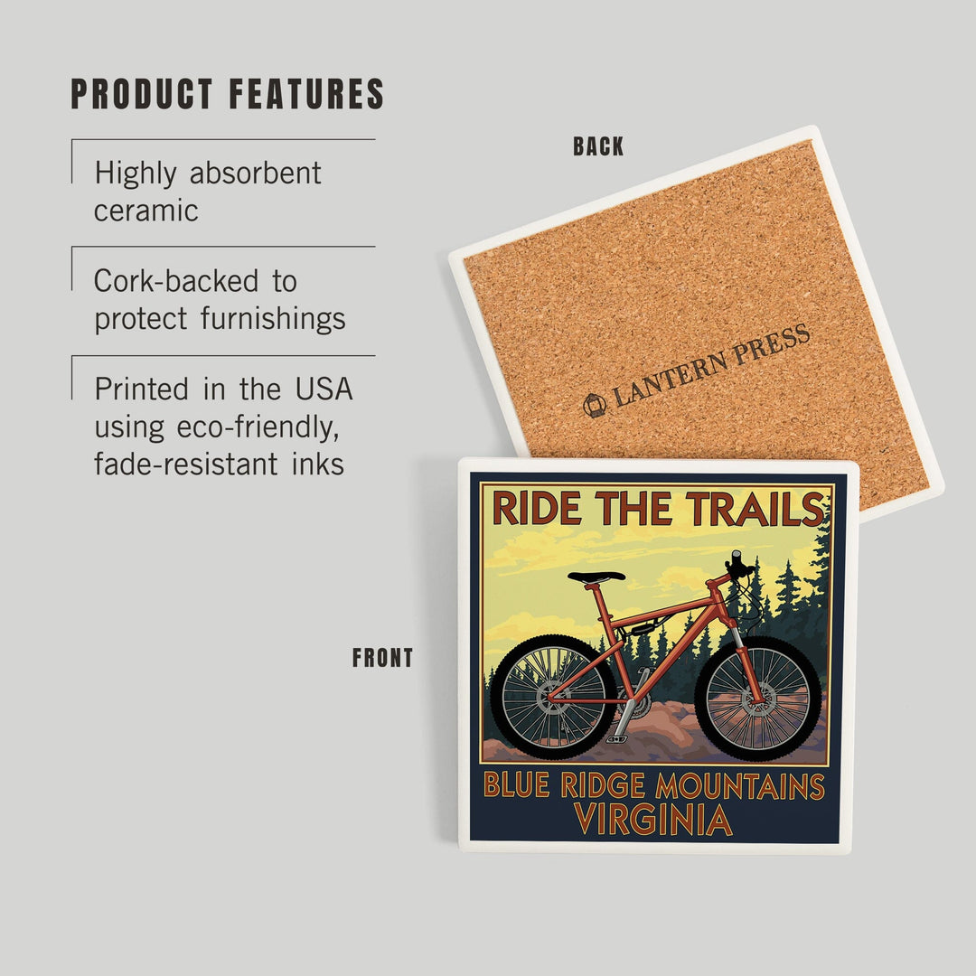 Blue Ridge Mountains, Virginia, Ride the Trails, Coasters Coasters Lantern Press 