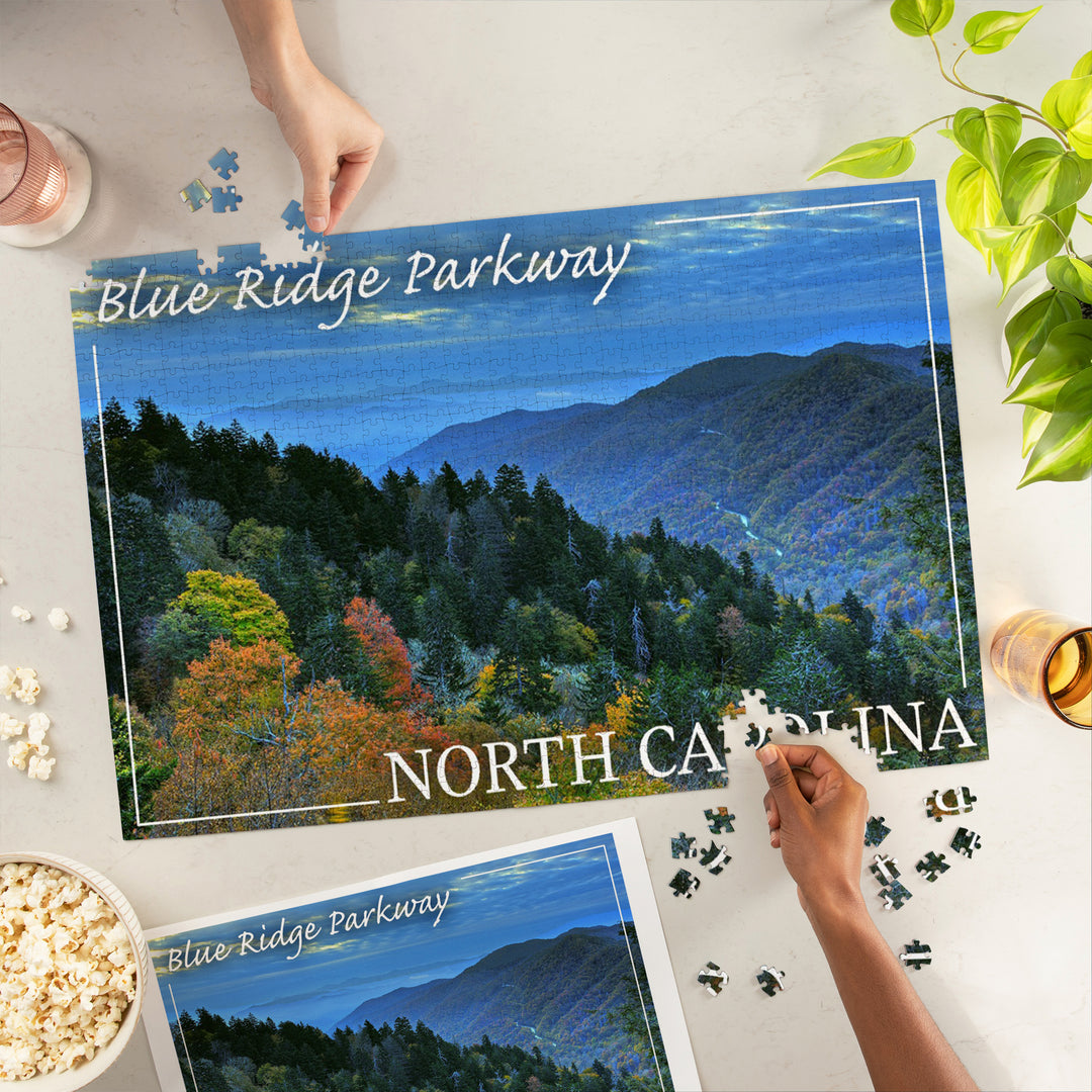 Blue Ridge Parkway, North Carolina, Great Smoky Mountains, Jigsaw Puzzle Puzzle Lantern Press 