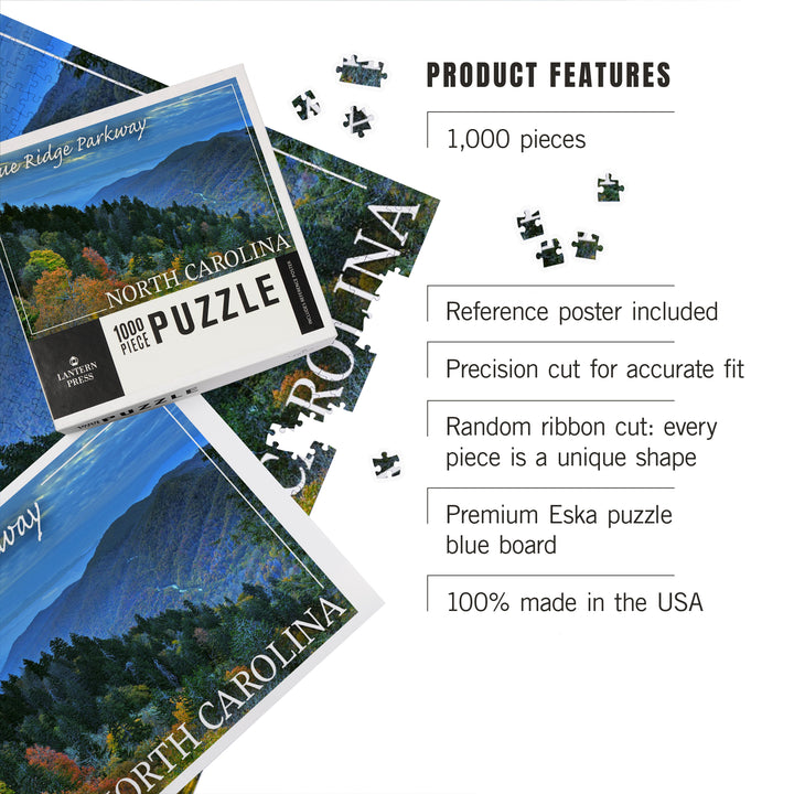 Blue Ridge Parkway, North Carolina, Great Smoky Mountains, Jigsaw Puzzle Puzzle Lantern Press 
