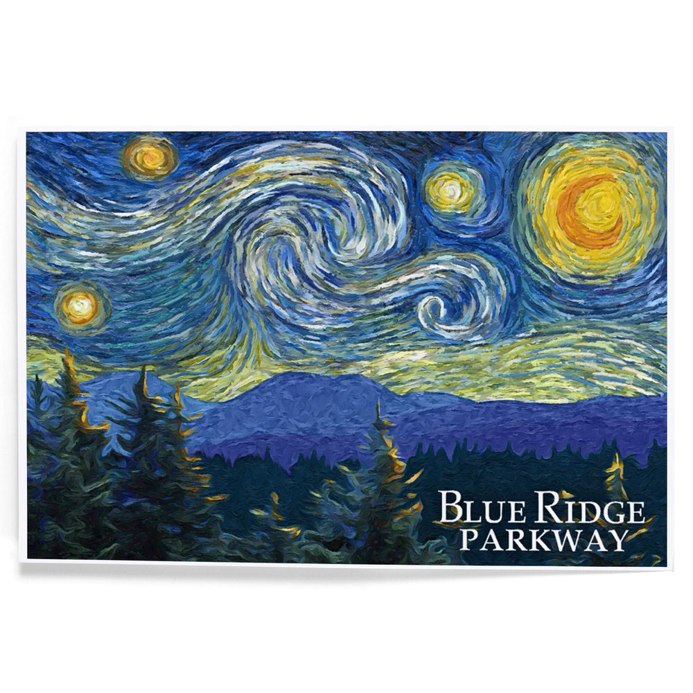 Blue Ridge Parkway, Starry Night, Art & Giclee Prints Art Lantern Press 8 x 12 Art Print 