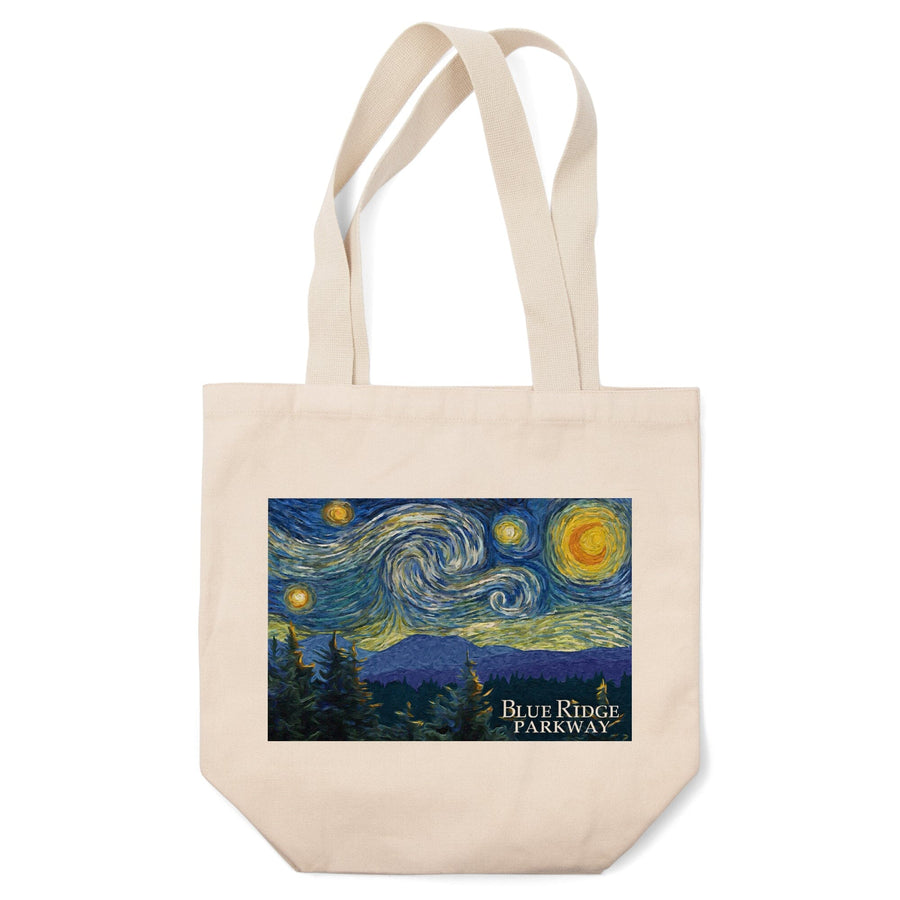 Blue Ridge Parkway, Starry Night, Lantern Press Artwork, Tote Bag Totes Lantern Press 