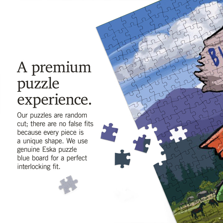 Blue Ridge Parkway, Virginia, Destination Signpost, Jigsaw Puzzle Puzzle Lantern Press 