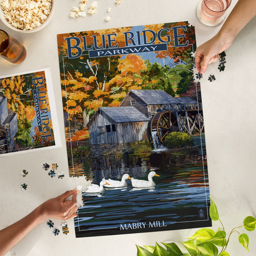 Blue Ridge Parkway, Virginia, Mabry Mill, Jigsaw Puzzle Puzzle Lantern Press 