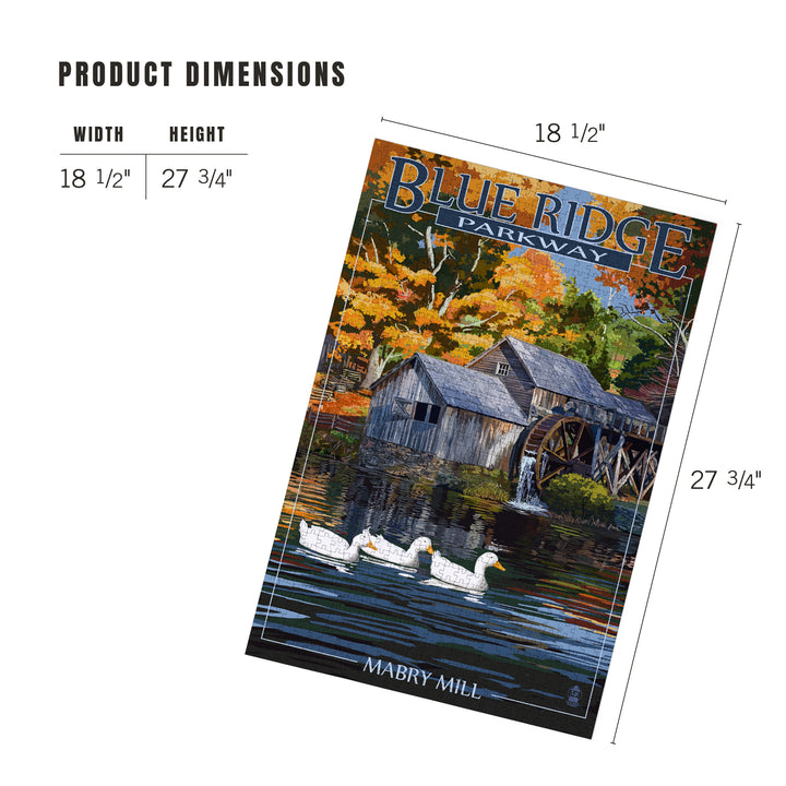 Blue Ridge Parkway, Virginia, Mabry Mill, Jigsaw Puzzle Puzzle Lantern Press 