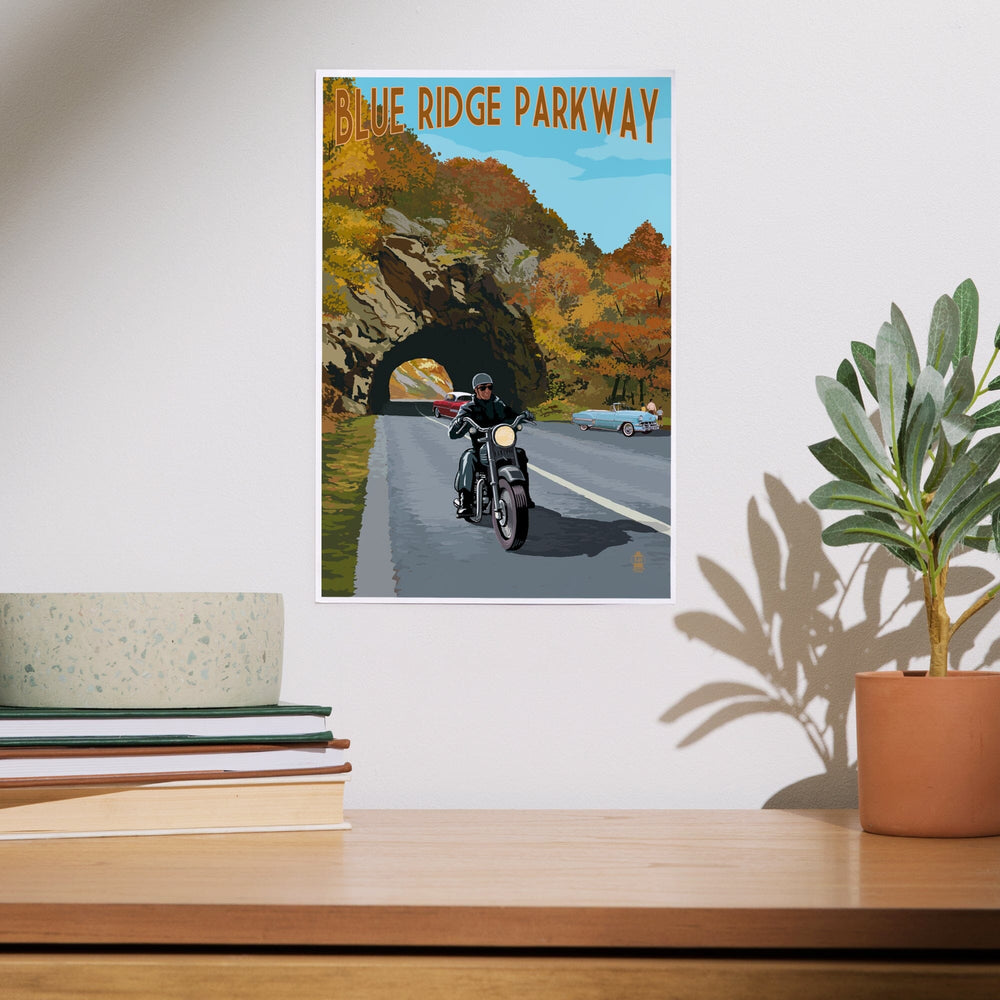 Blue Ridge Parkway, Virginia, Motorcycle Scene, Art & Giclee Prints Art Lantern Press 