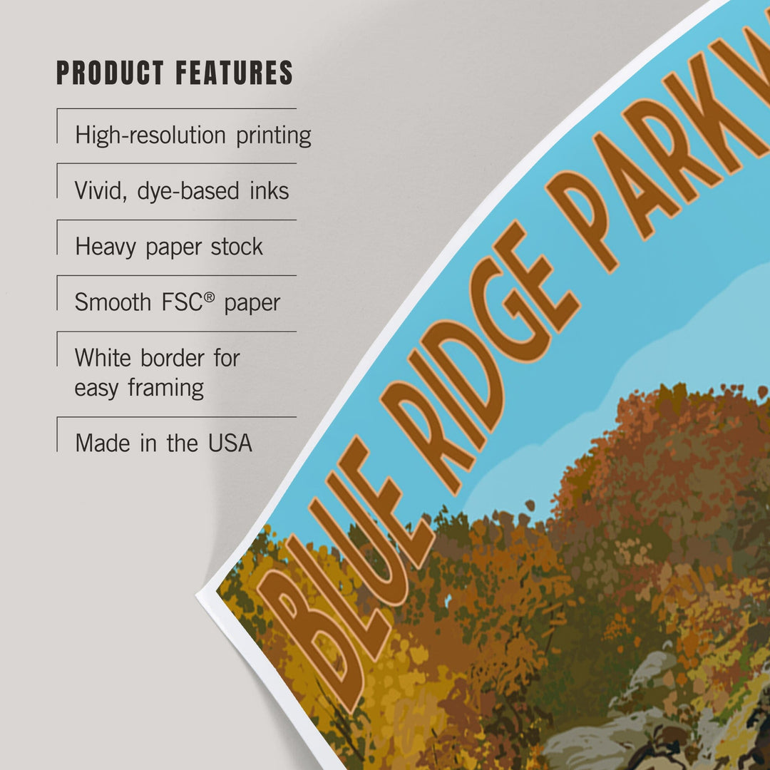 Blue Ridge Parkway, Virginia, Motorcycle Scene, Art & Giclee Prints Art Lantern Press 