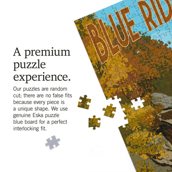 Blue Ridge Parkway, Virginia, Motorcycle Scene, Jigsaw Puzzle Puzzle Lantern Press 