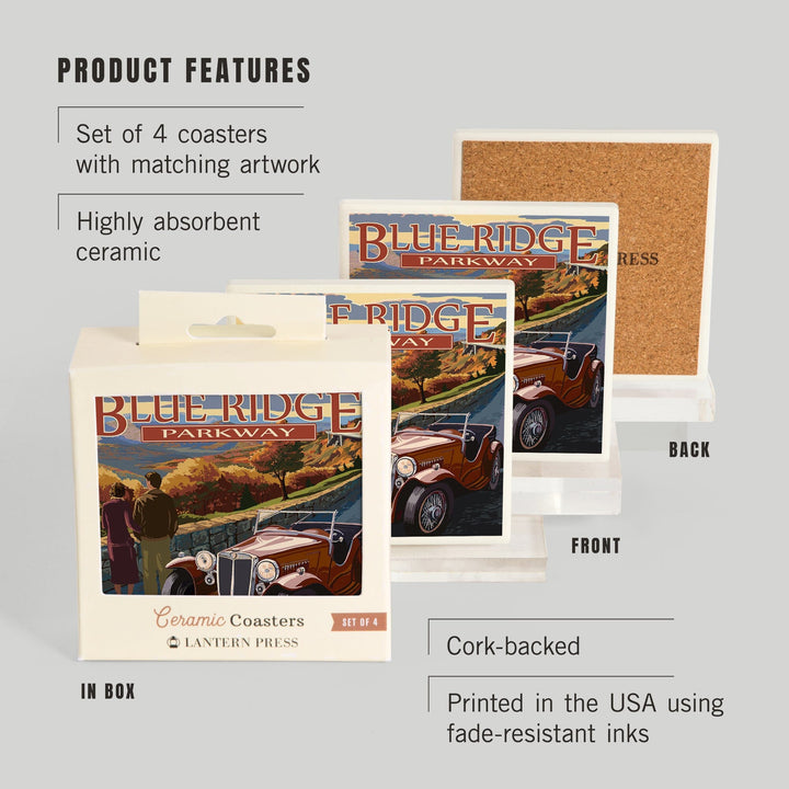Blue Ridge Parkway, Virginia, Viaduct Scene at Sunset, Coasters Coasters Lantern Press 
