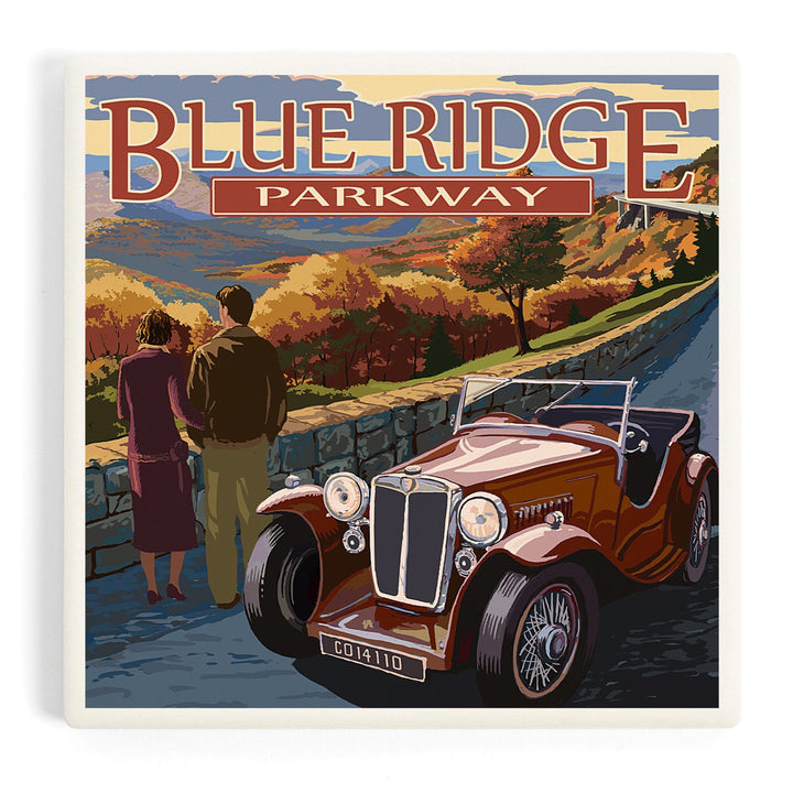 Blue Ridge Parkway, Virginia, Viaduct Scene at Sunset, Coasters Coasters Lantern Press Coaster 
