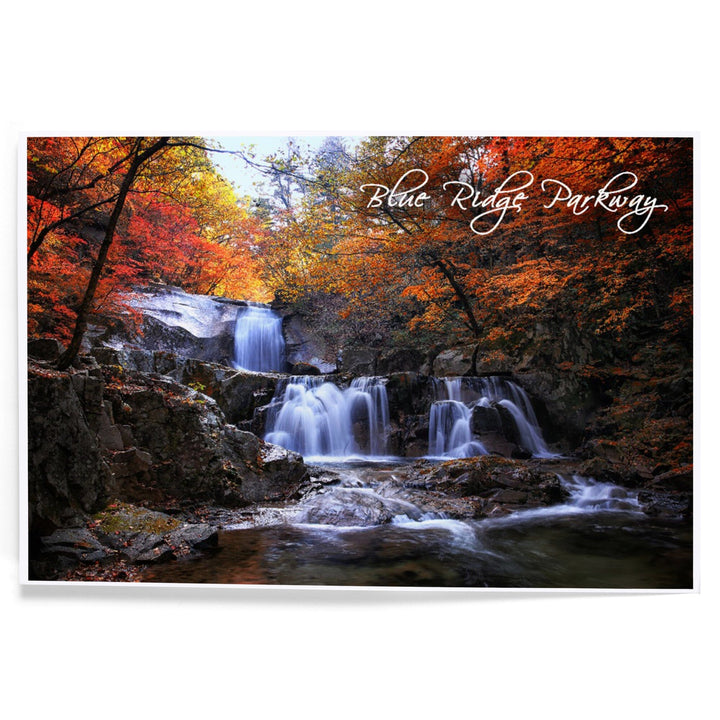 Blue Ridge Parkway, Waterfall and Autumn Colors, Art & Giclee Prints Art Lantern Press 