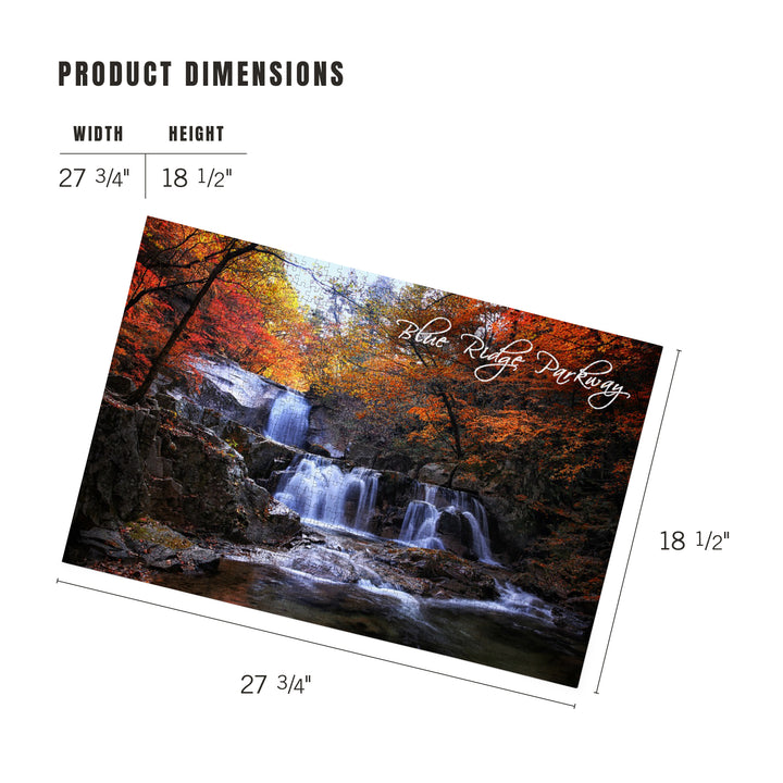 Blue Ridge Parkway, Waterfall and Autumn Colors, Jigsaw Puzzle Puzzle Lantern Press 