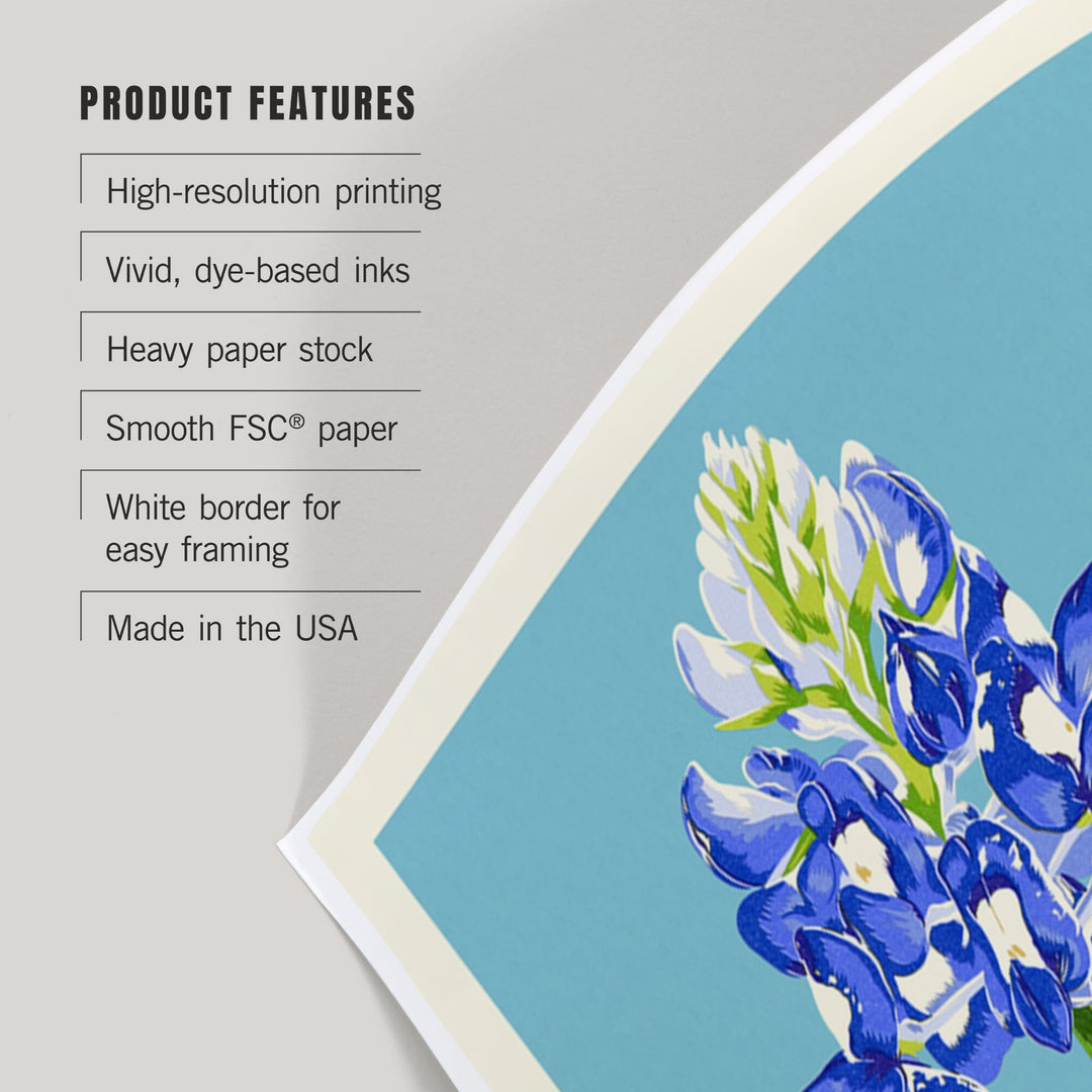 Bluebonnet, Letterpress, Art & Giclee Prints - Lantern Press