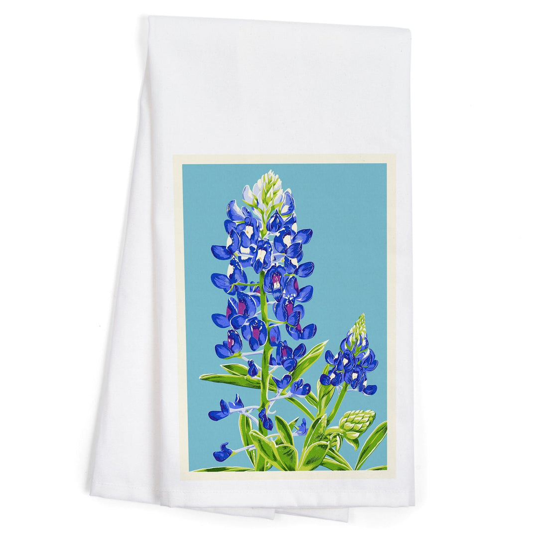 Bluebonnet, Letterpress, Organic Cotton Kitchen Tea Towels Kitchen Lantern Press 