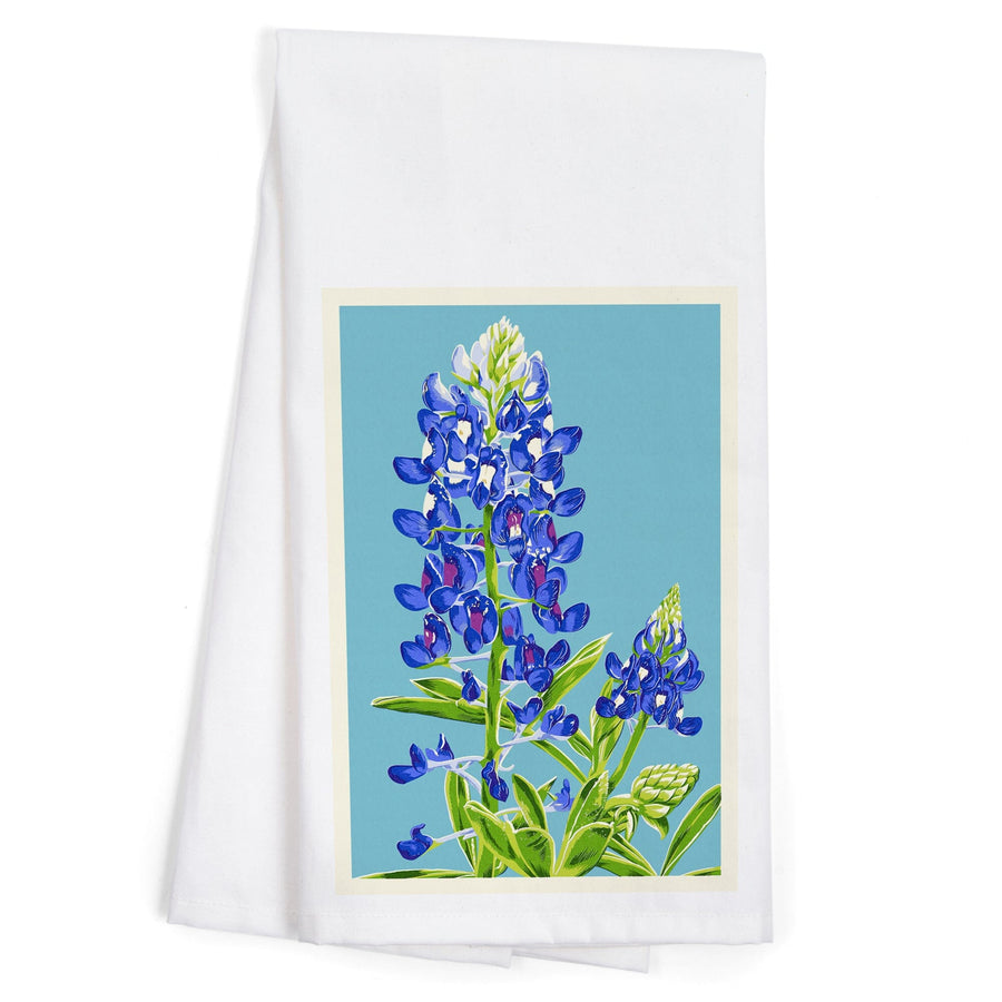 Bluebonnet, Letterpress, Organic Cotton Kitchen Tea Towels Kitchen Lantern Press 