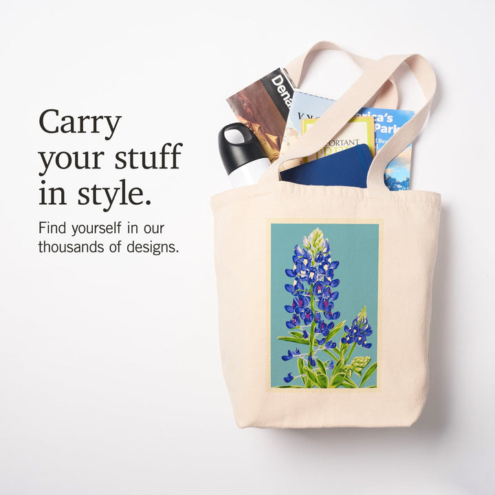 Bluebonnet, Letterpress, Tote Bag Totes Lantern Press 