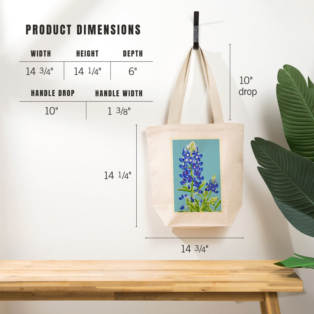 Bluebonnet, Letterpress, Tote Bag Totes Lantern Press 