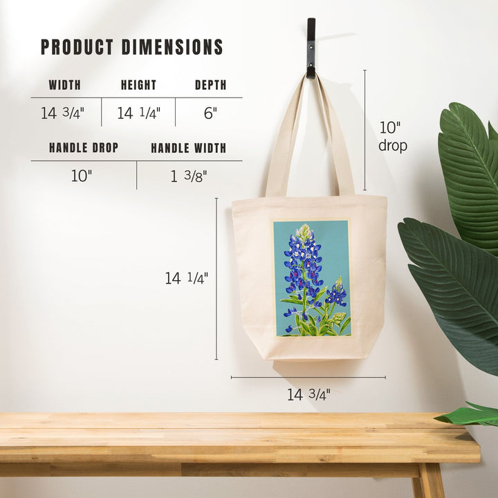 Bluebonnet, Letterpress, Tote Bag Totes Lantern Press 
