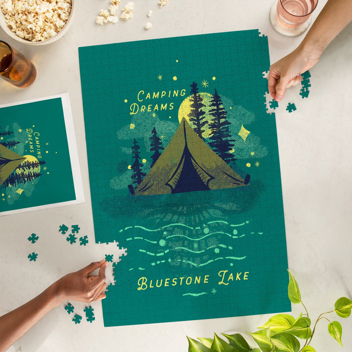Bluestone Lake, WV, Lake Life Series, Camping Dreams, Jigsaw Puzzle Puzzle Lantern Press 
