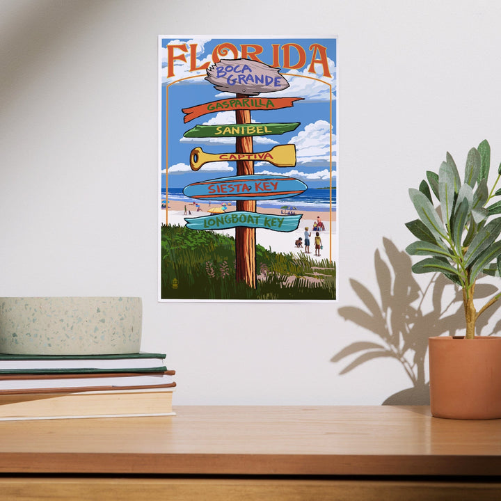 Boca Grande, Florida, Sign Destinations, Art & Giclee Prints Art Lantern Press 
