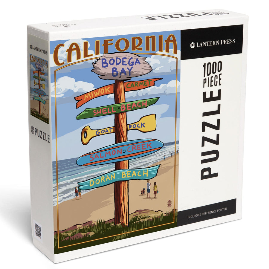 Bodega Bay, California, Destinations Sign, Jigsaw Puzzle Puzzle Lantern Press 