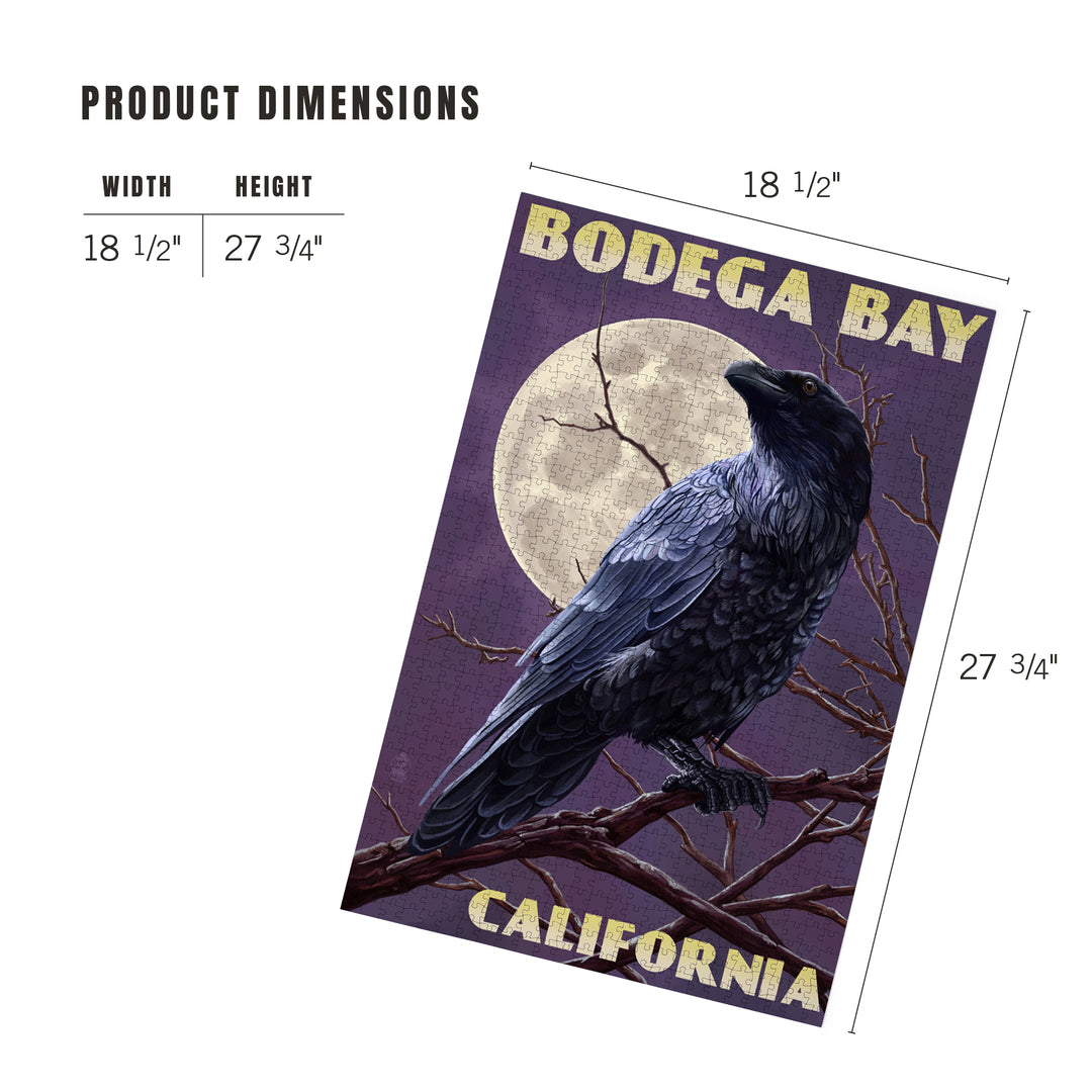 Bodega Bay, California, Raven, Jigsaw Puzzle Puzzle Lantern Press 