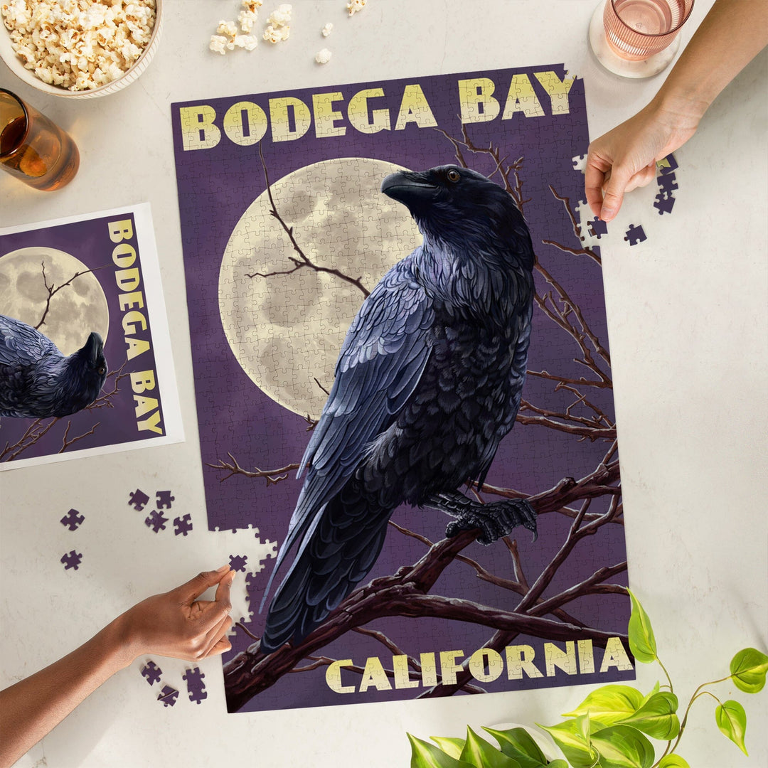 Bodega Bay, California, Raven, Jigsaw Puzzle Puzzle Lantern Press 