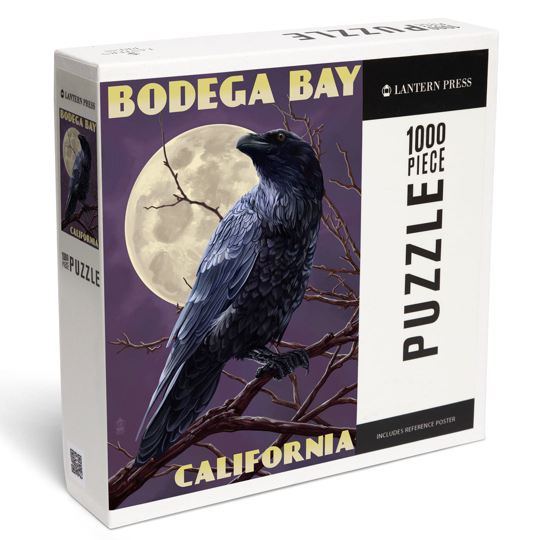 Bodega Bay, California, Raven, Jigsaw Puzzle Puzzle Lantern Press 