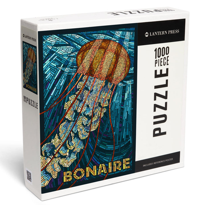 Bonaire, Dutch Caribbean, Jellyfish, Mosaic, Jigsaw Puzzle Puzzle Lantern Press 